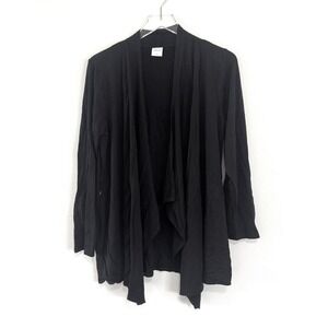 Soma | Black Draped Cardigan Open Front Sweater